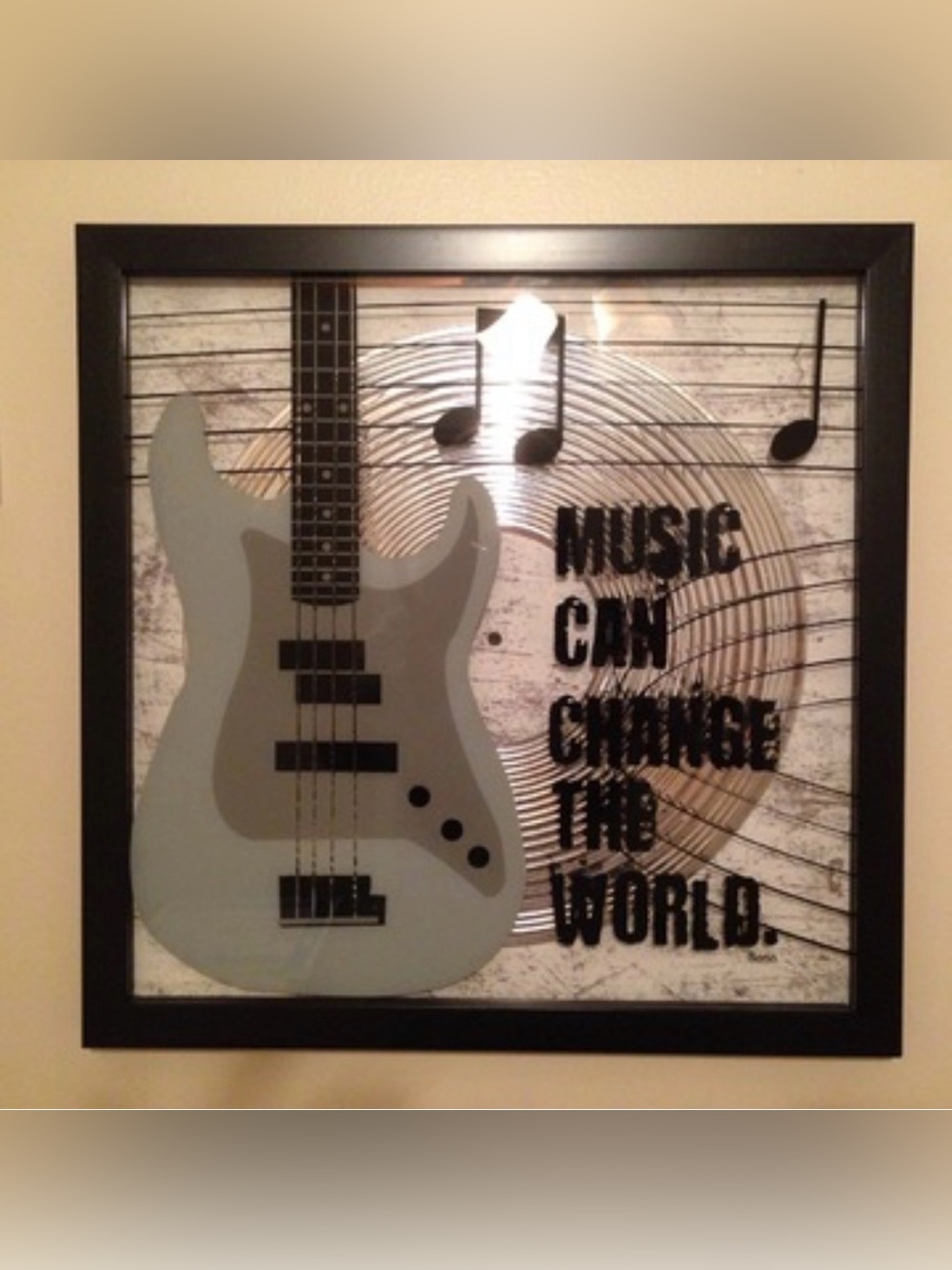 Music Can Change The World Framed Wall Art 15.5x15.5